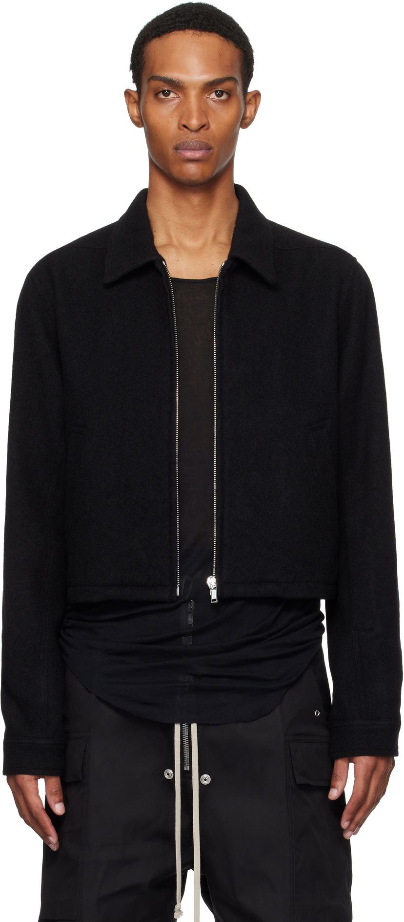 Jacka Rick Owens Rick Owens Concordians Alice Brad Cropped Jacket Svart | RU02E1720 WBD