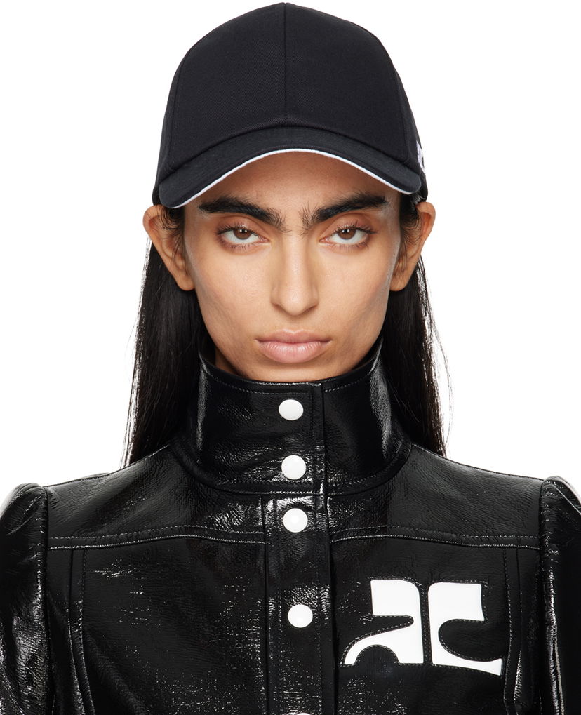 Keps Courrèges Signature Cotton Cap Svart | 124ACT033CO0024