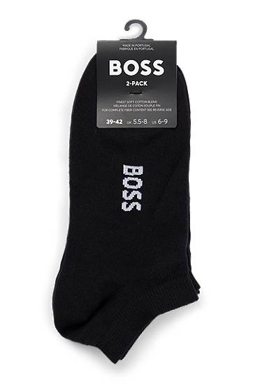 Strumpor BOSS Two-pack of cotton-blend ankle-length socks Svart | 50502054, 1