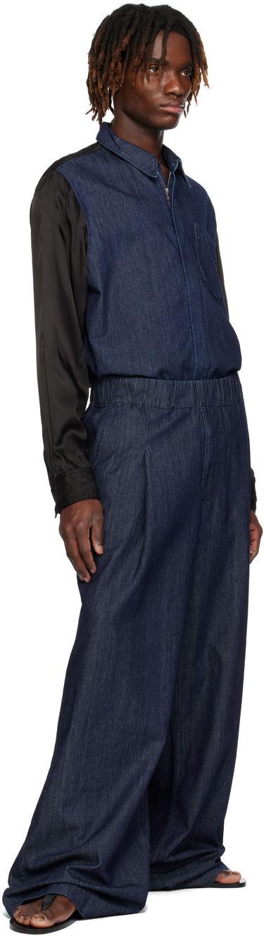 Skjorta Dries Van Noten Dries Van Noten Zip Denim Shirt Blå | 251-020725-1553, 3