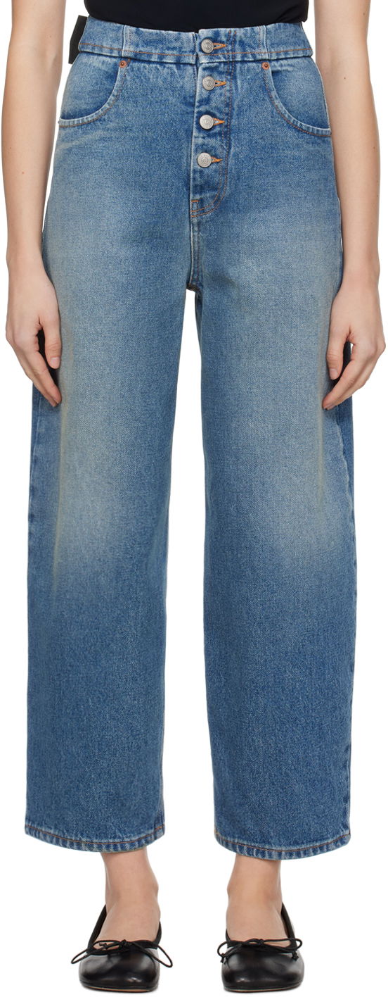 Jeans Maison Margiela MM6 Straight-Leg Jeans Mörkblå | S52LA0226 S30589