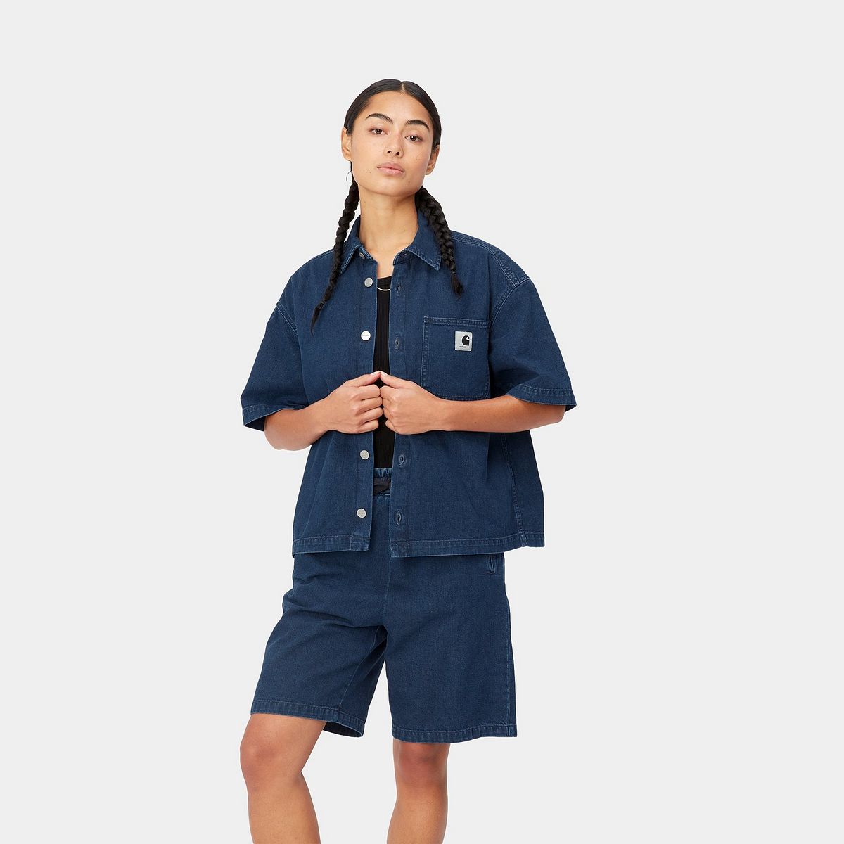 Skjorta Carhartt WIP Lovilia Shirt Mörkblå | I031935_01_06, 1