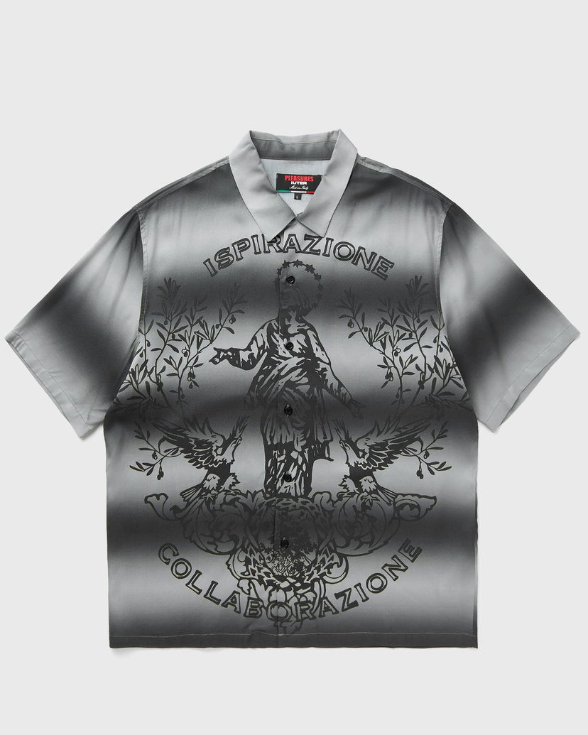 Skjorta Pleasures Iuter Giovanni Button-Up Shirt Grå | P24IU012-SILVER