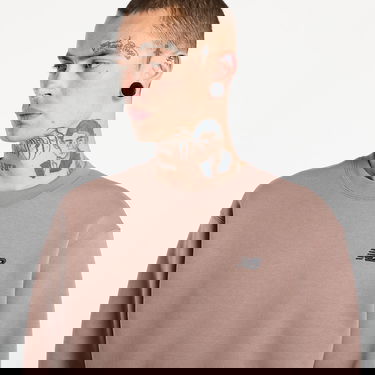 Sweatshirt New Balance New Balance Linear Graphic Fleece Crew Sweatshirt Brun | MT53529EAS, 4