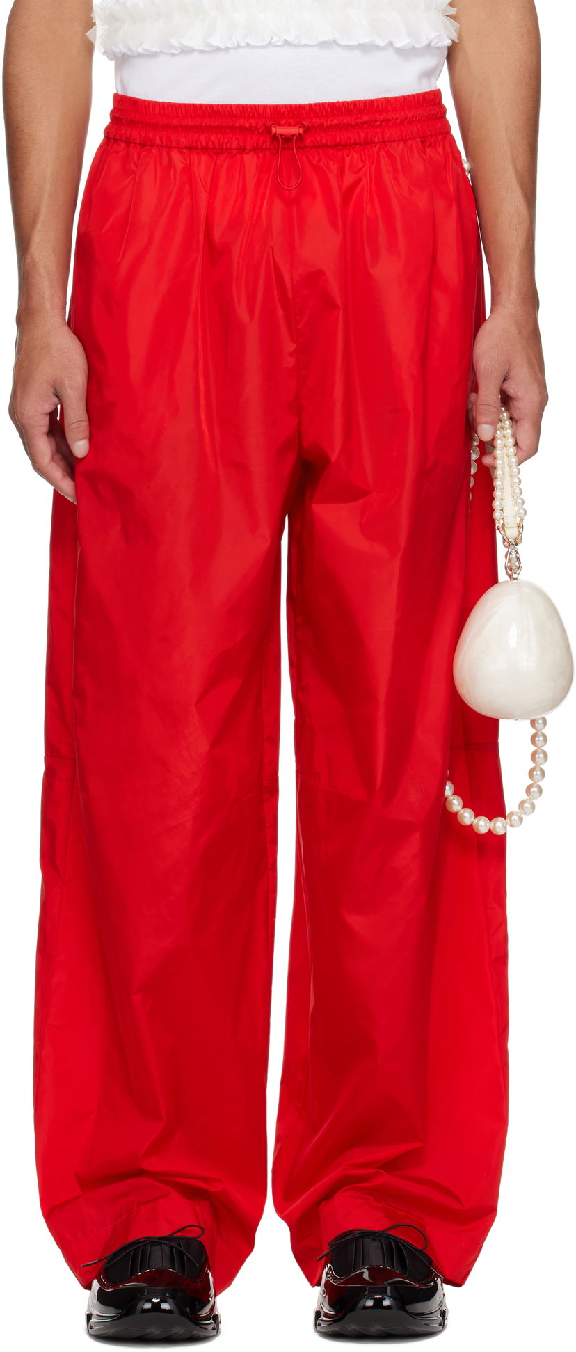 Träningsbyxor Simone Rocha Simone Rocha Wide Leg Track Pants Röd | 4146D 1067