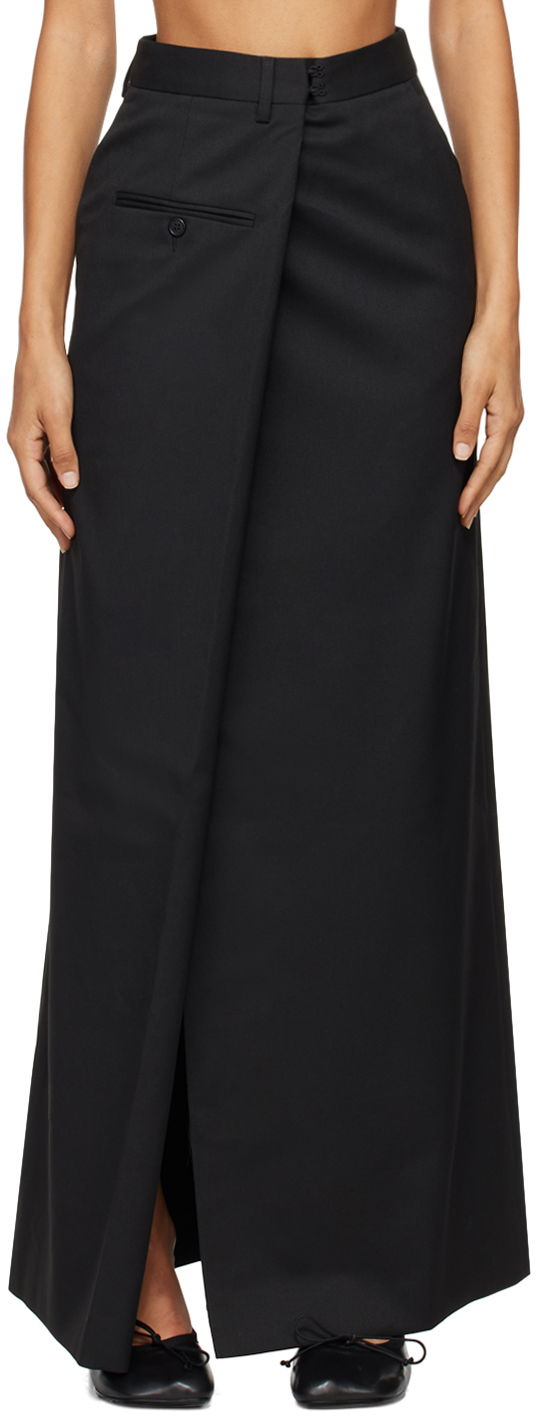 Kjol Maison Margiela MM6 Black Slit Maxi Skirt Svart | S62MI0025 M35227