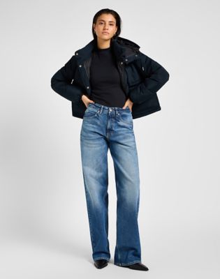 Pufferjacka Lee Hooded Short Puffer Jacket Svart | 112355162, 1