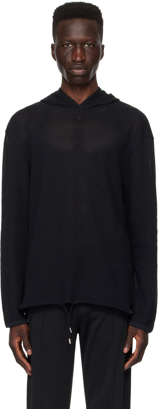 Sweatshirt Courrèges Courrèges Mesh Hoodie Svart | 124JHO027JS0069