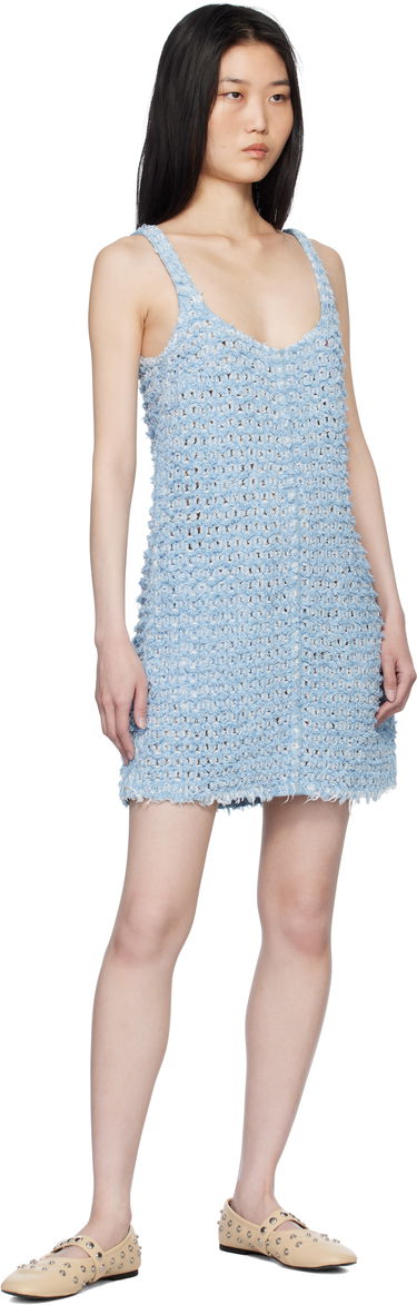 Klä Stella McCartney Stella McCartney Women's Bouclé Denim Minidress Blå | 6D03483SQH06, 3