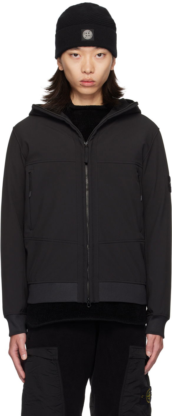 Jacka Stone Island Black Soft Shell Jacket Svart | 8115Q0322