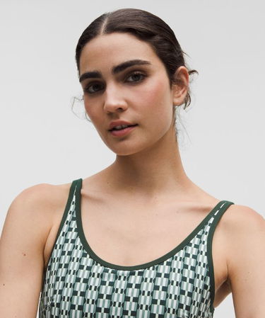 Träningsoverall lululemon Geometric Pattern Cropped Tank Top B/C Cups Medium Support & Tennis Skirt Set Grön | prod20002043, 3