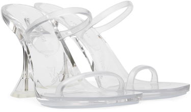 Skovård Amina Muaddi Amina Muaddi Brito Transparent Heeled Slingback Sandals Vit | 11S333532BRI, 3