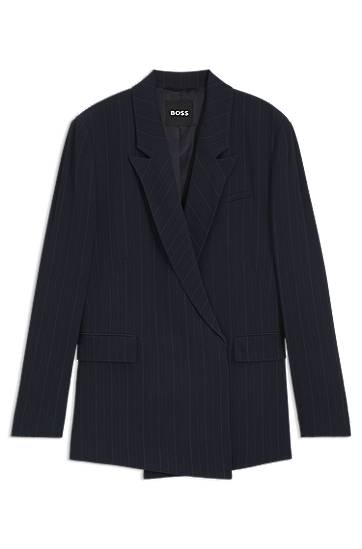 Jacka BOSS BOSS Relaxed-Fit Pinstripe Blazer Mörkblå | 50548492