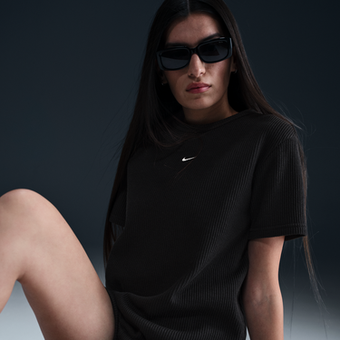 T-shirt Nike Sportswear Chill Waffle Relaxed Fit Short-Sleeve T-Shirt Svart | HJ3838-011, 4