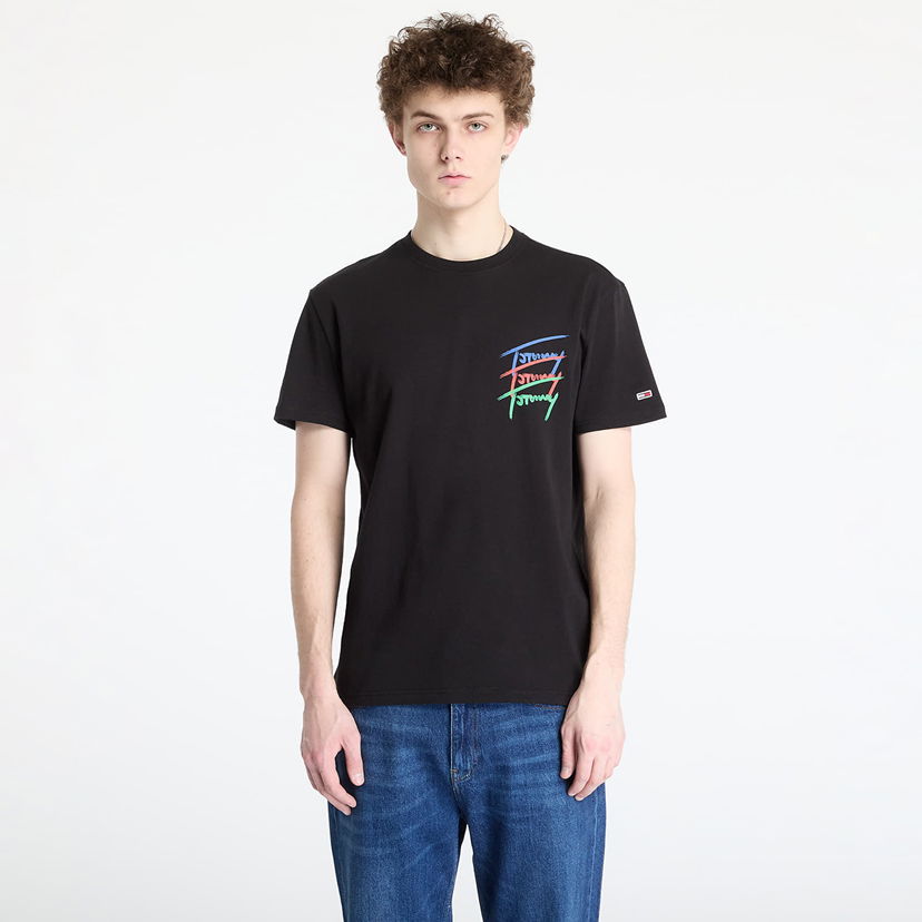 T-shirt Tommy Hilfiger Tommy Jeans Regular Twisted Sign T-Shirt Svart | DM0DM20771 BDS