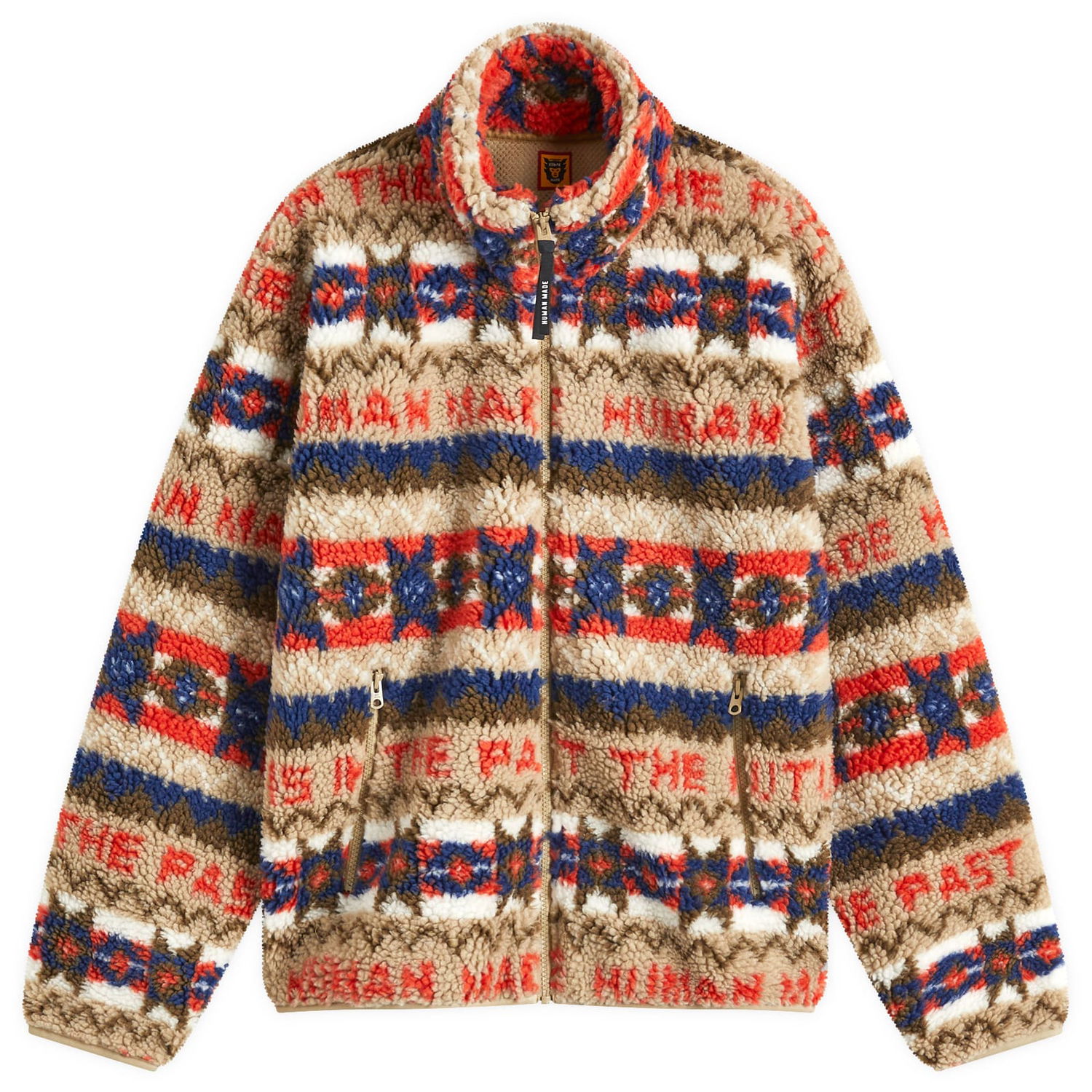 Sweater Human Made Human Made Nordic Fleece Jacket Brun | HM28JK039-BG, 0