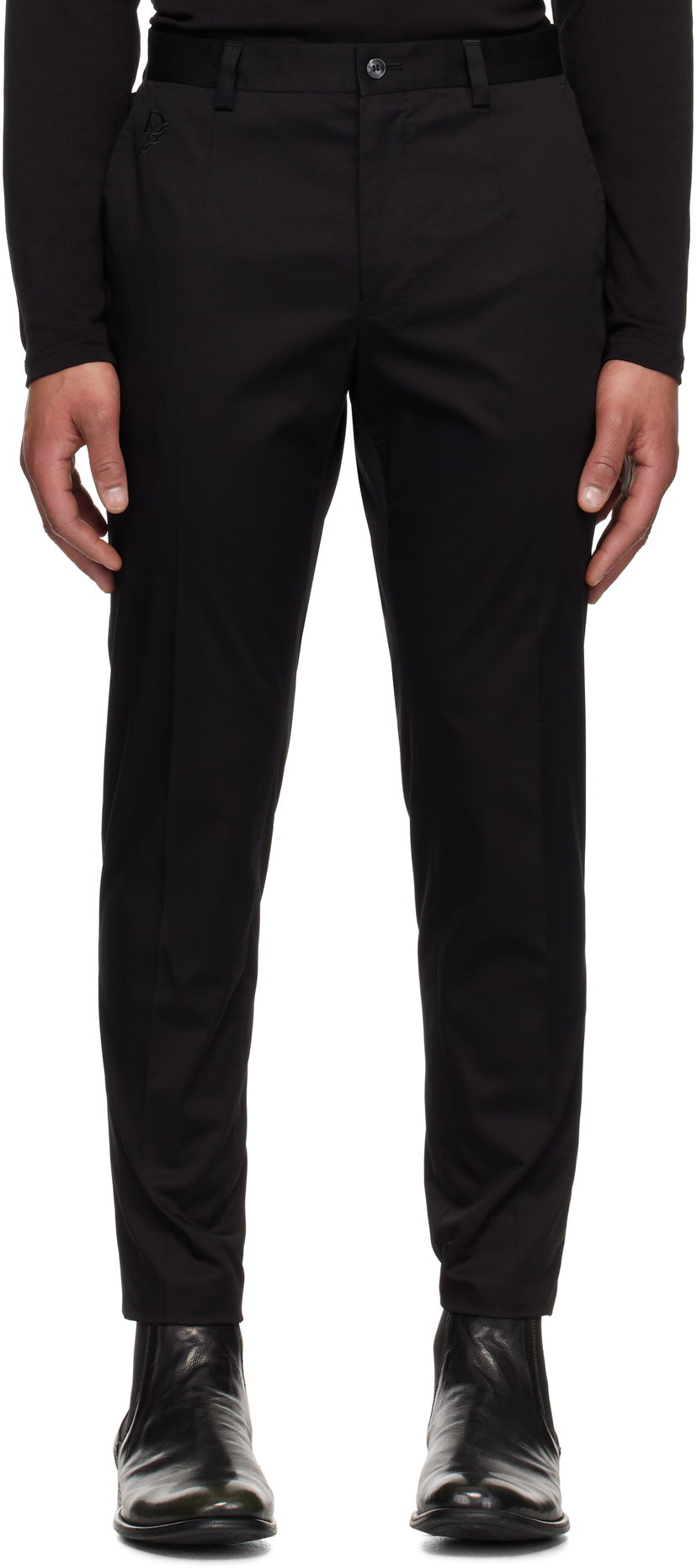 Byxor Dolce & Gabbana Dolce&Gabbana Twill Trousers Svart | GY6IEZGJ090