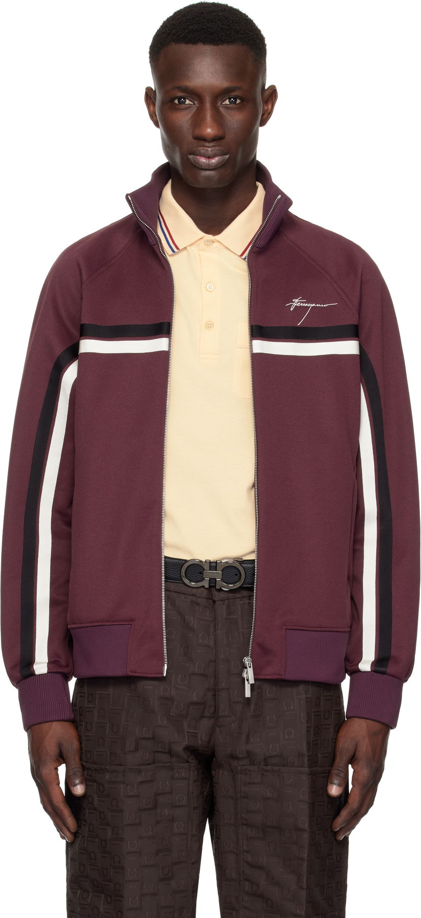 Bomberjacka FERRAGAMO Ferragamo Sporty Zip Up Track Jacket Bourgogne | 780780