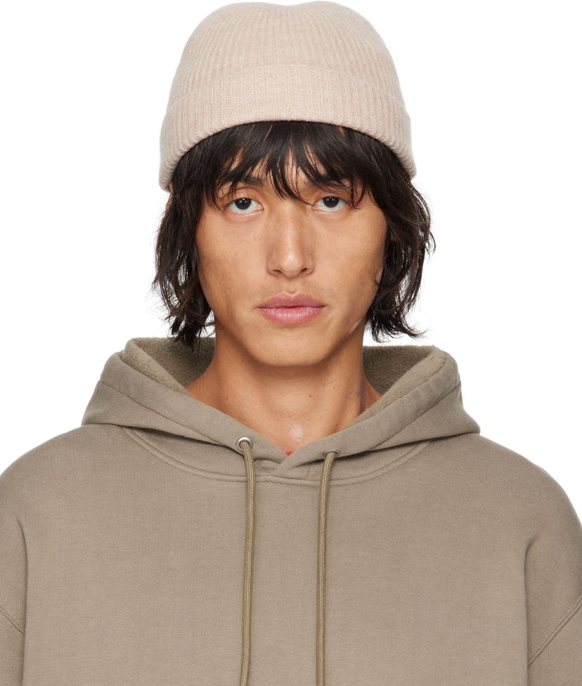 Mössa AURALEE Wool Soft Cord Knit Beanie Beige | A24AC07FL