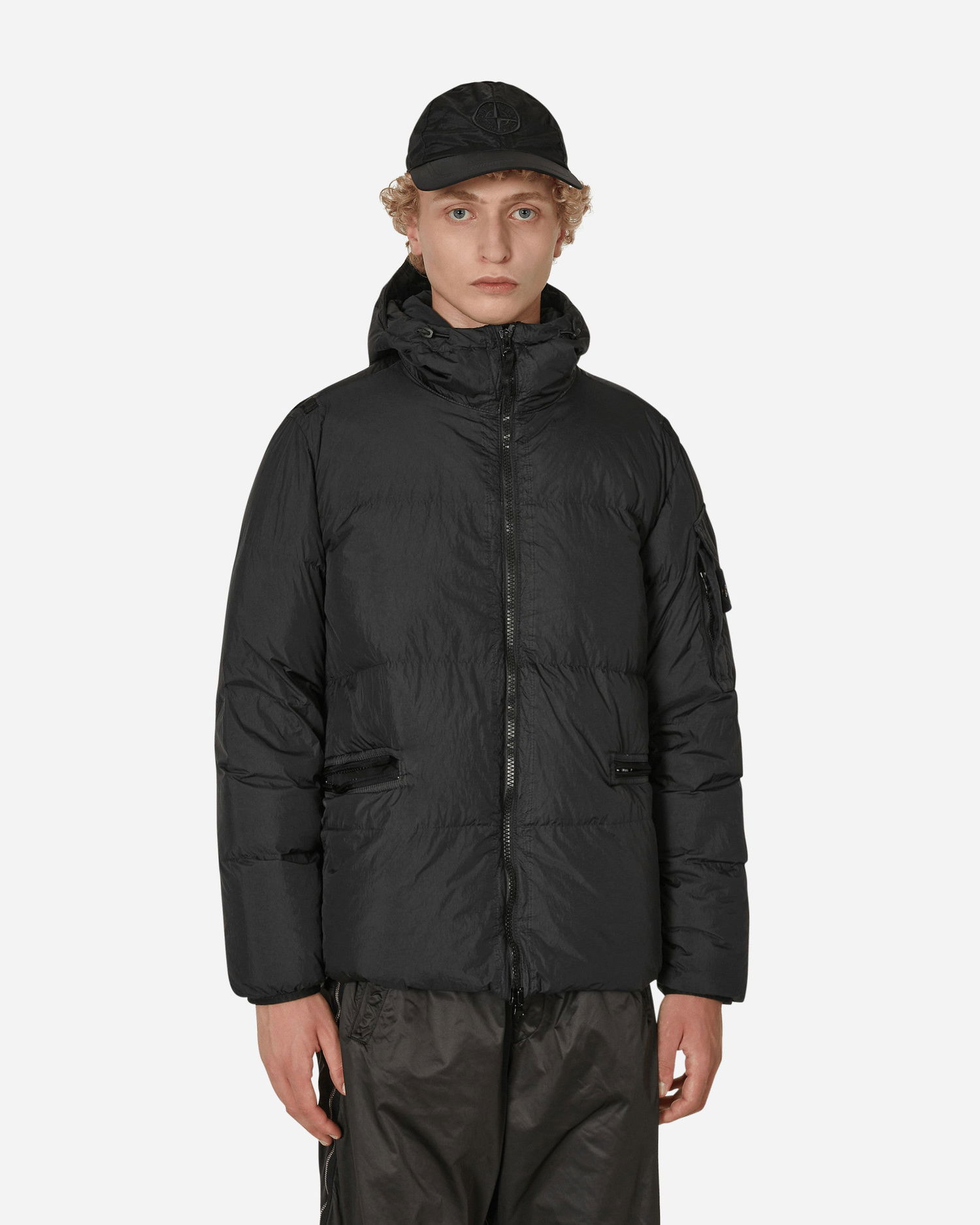 Pufferjacka Stone Island Crinkle Reps Down Jacket Svart | 771540223-V0029, 0
