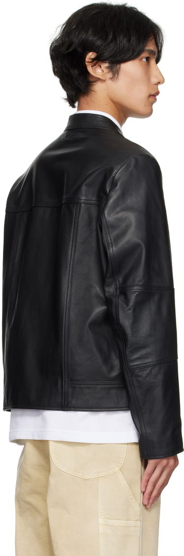Jacka BOSS Slim-Fit Leather Jacket Svart | 50540984, 3