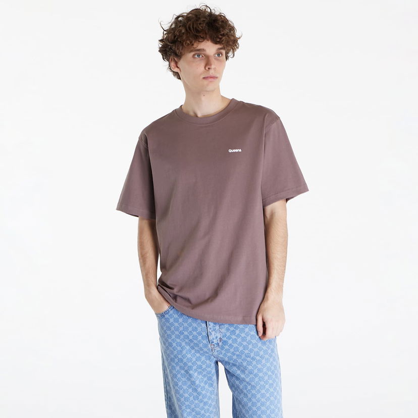 T-shirt Queens Essential T-Shirt With Contrast Print Mauve Brun | QNS_025
