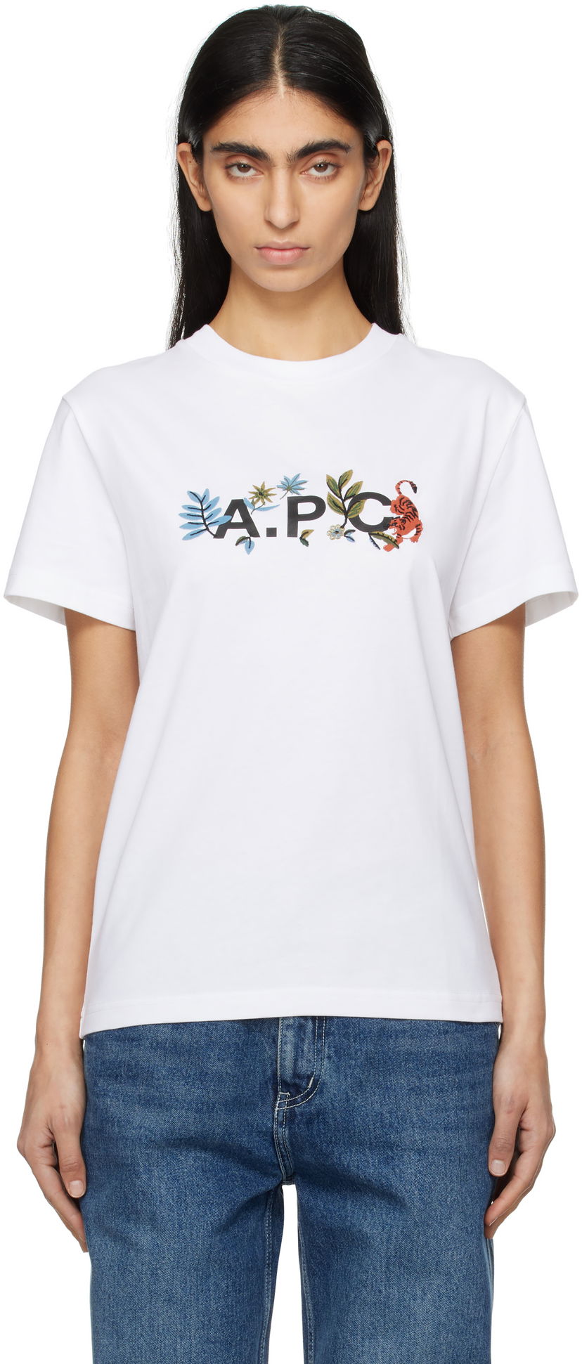 T-shirt A.P.C. A.P.C. Auguste Floral Graphic T-Shirt Vit | COBQX-M26497