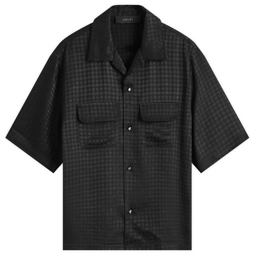 Skjorta AMIRI MA Quad Jacquard Camp Shirt Size Large Svart | AMSTCA1070-001