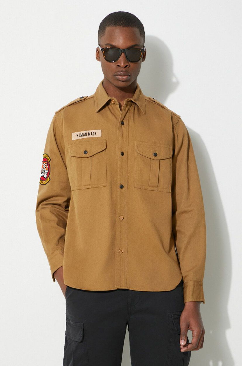 Skjorta Human Made Boy Scout Regular Fit Shirt Brun | HM27SH001
