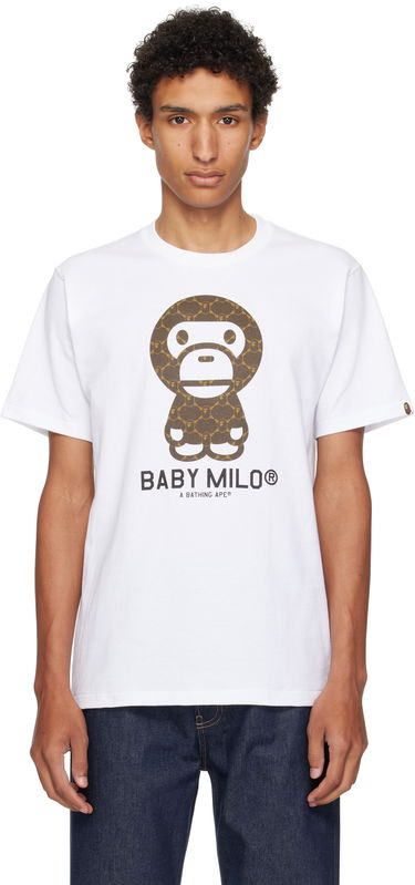 T-shirt BAPE BAPE College Monogram Baby Milo T-Shirt Vit | 002TEL301008M, 0