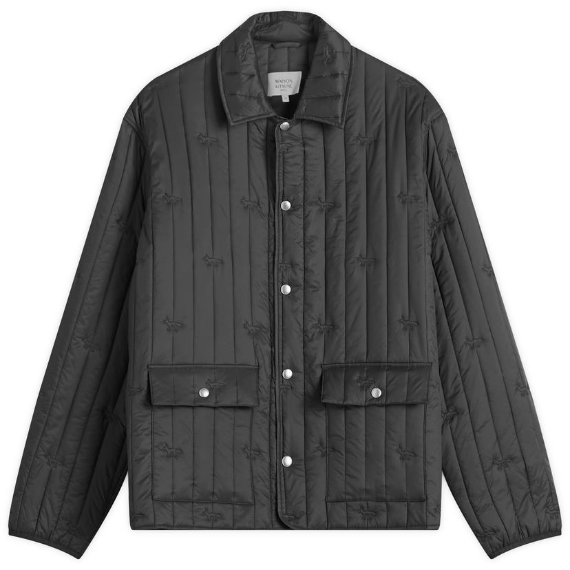 Pufferjacka MAISON KITSUNÉ Maison Kitsuné Quilted Jacket with Embroidered Logo Svart | OM02114WW9047-0076