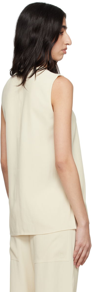 Linne TOTEME TOTEME Women's Sleeveless Knit Top Beige | 252-WRT0508-FB0192, 2