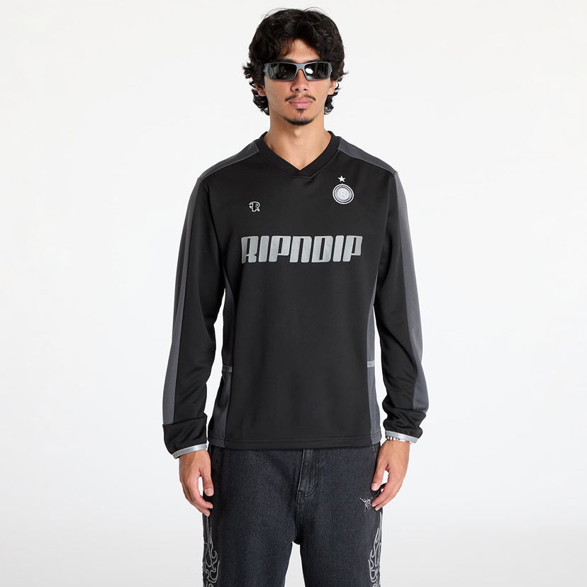 Jersey RIPNDIP Jersey Fc Long Sleeve Soccer Jersey Black/ Light Blue S Svart | RNDFAL24105