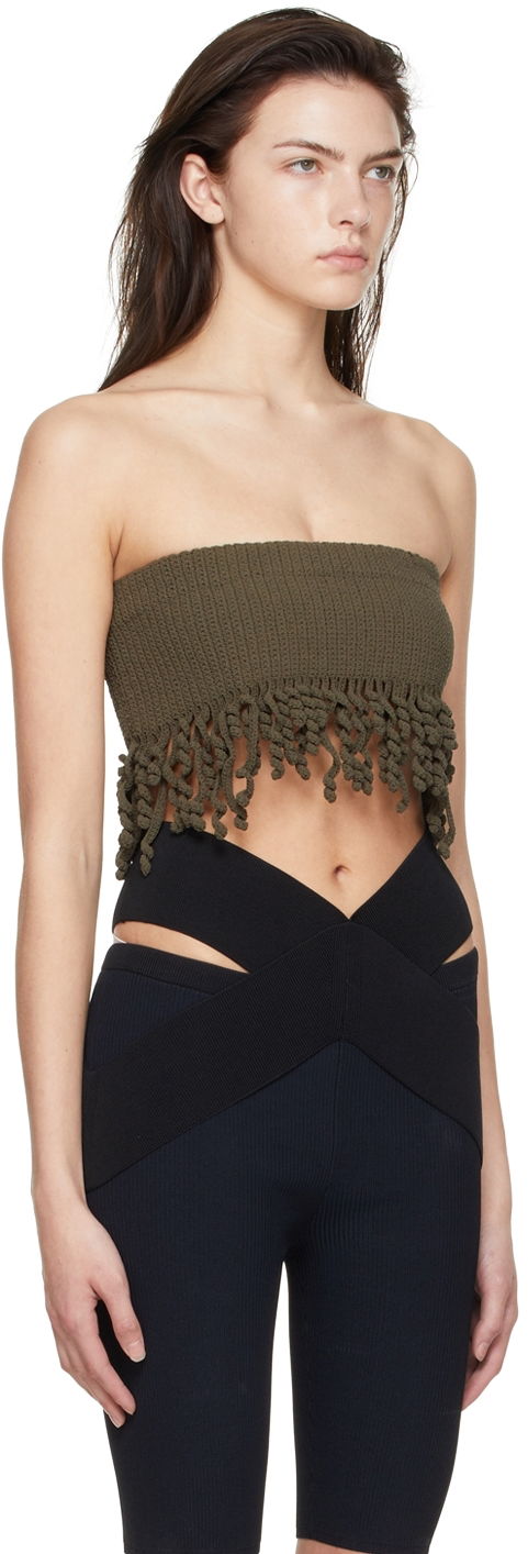 Linne Dion Lee Dion Lee Cotton Fringe Bandeau Grön | A7572S22, 1