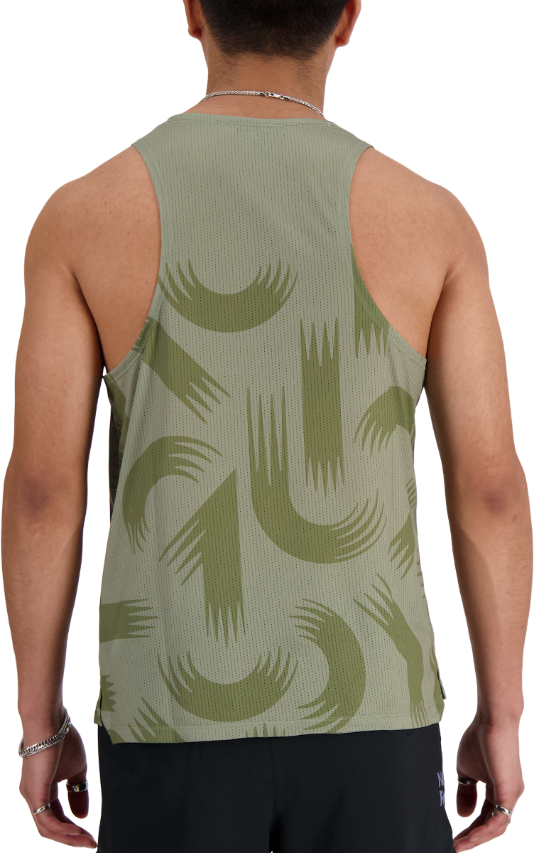 Linne New Balance London Edition Printed Athletics Run Singlet Grön | mt41297d-dek, 1