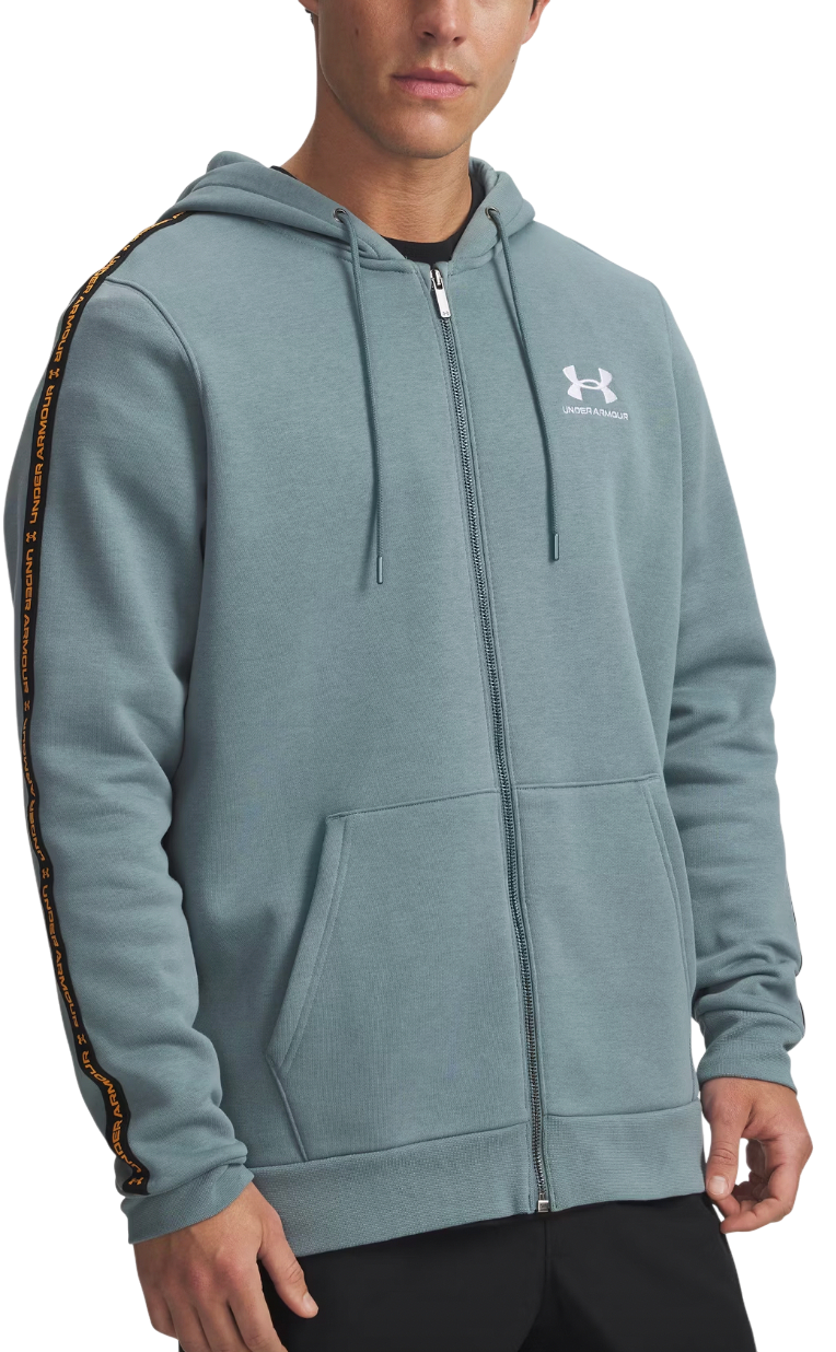 Sweatshirt Under Armour Icon Fleece Full Zip Hoodie with Taping Turkos | 1390298-587