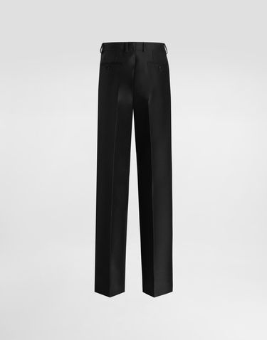 Byxor Dolce & Gabbana Dolce & Gabbana Wool And Silk Faille Trousers Svart | FTC18TGDC6PN0000, 3