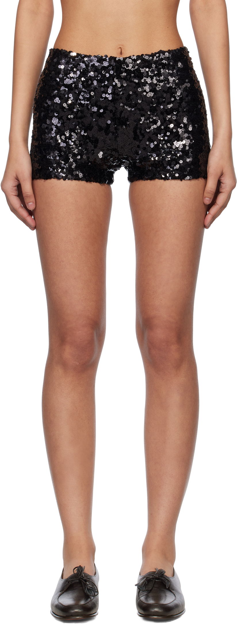 Shorts Bode Bode Sequin Club Shorts Svart | WRS25BT067