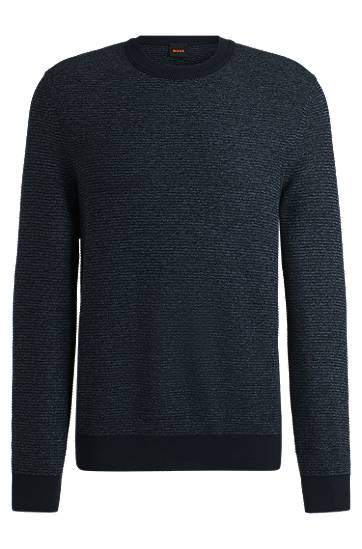 Sweater BOSS Regular-Fit Knitted Sweater Mörkblå | 50533785
