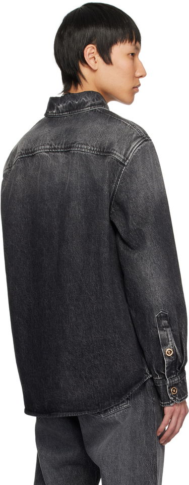 Skjorta Versace Versace Stonewashed Denim Overshirt Svart | 1013887_1A13718, 2