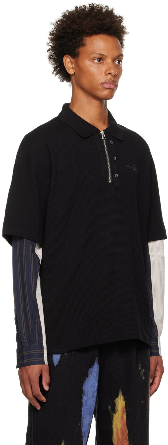 Polotröja Feng Chen Wang Feng Chen Wang Paneled Polo Svart | FMF14PL01B, 1