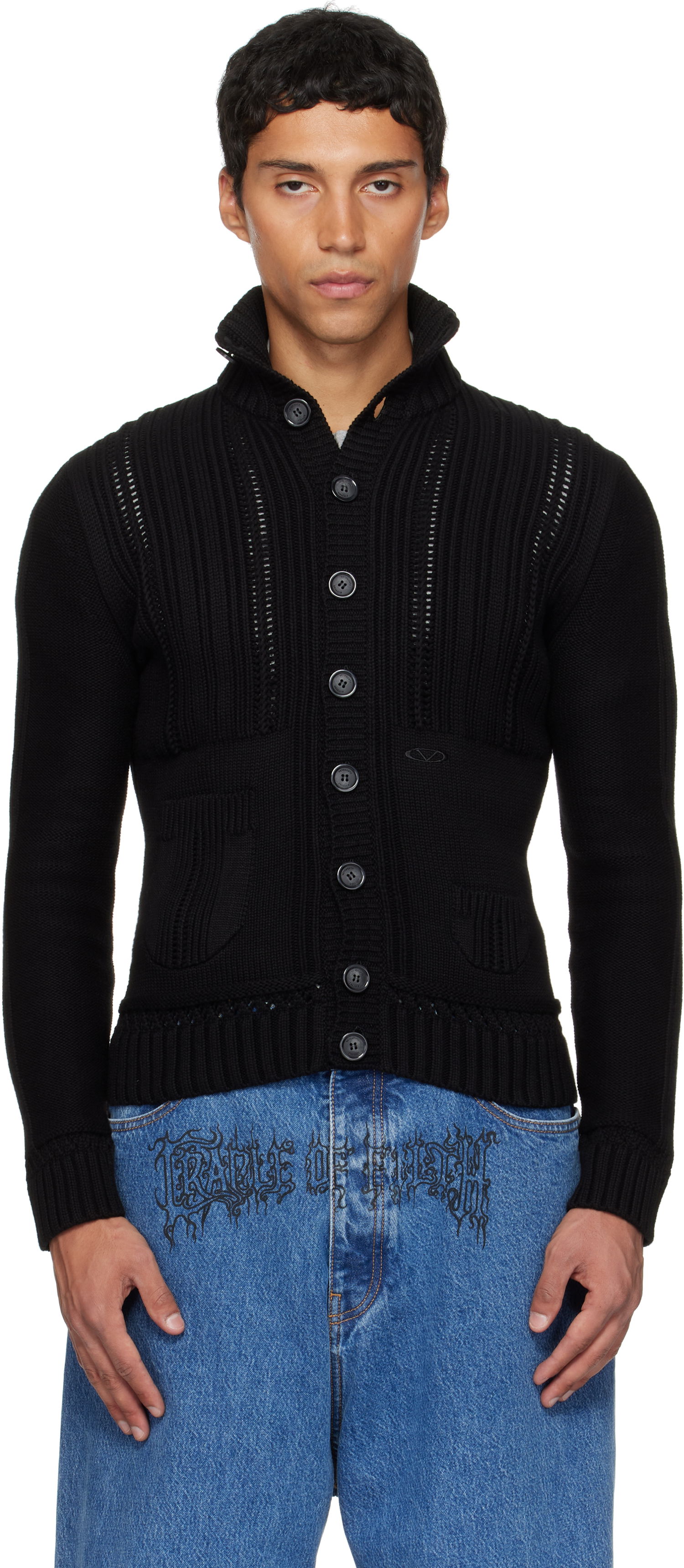 Sweater VETEMENTS VETEMENTS Cargo Cardigan Svart | UH76KN350B, 0