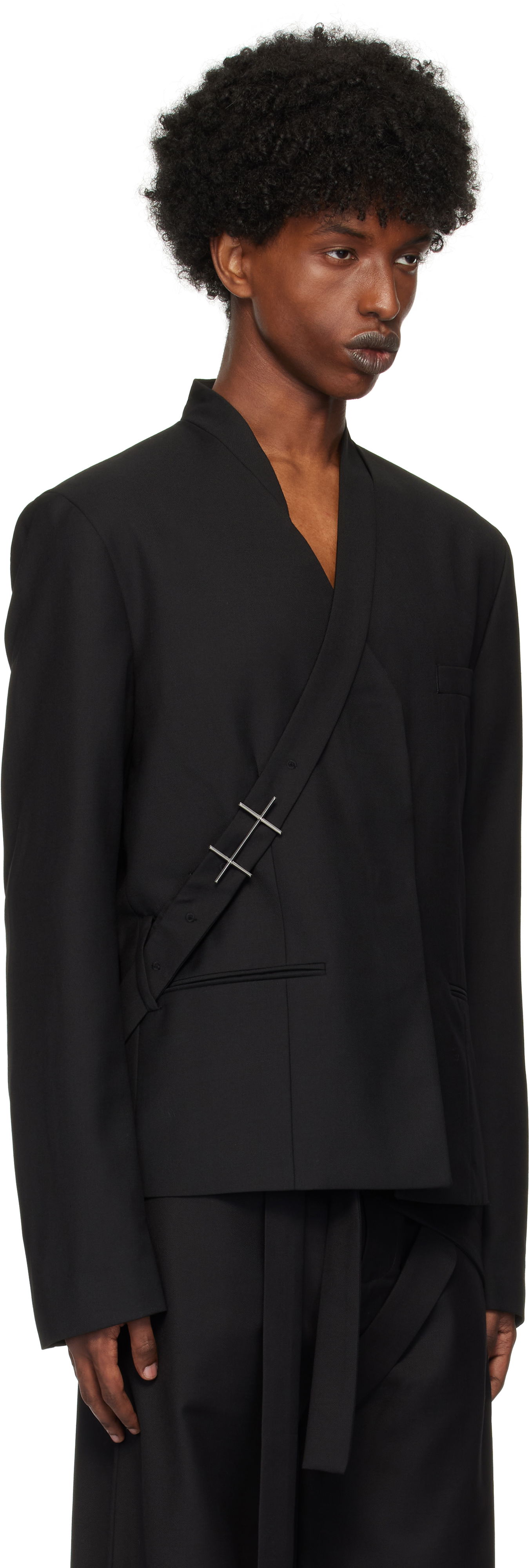 Väst HELIOT EMIL Wrap Closure Blazer Svart | AW24_M_04_045_BLK01, 1