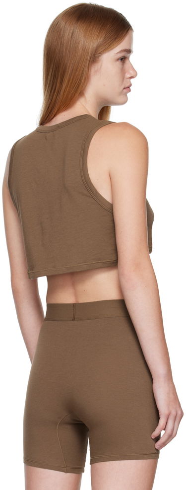 Linne SKIMS SKIMS Boyfriend Sleep Crop Tank Top Brun | Ap-tnk-1372, 2