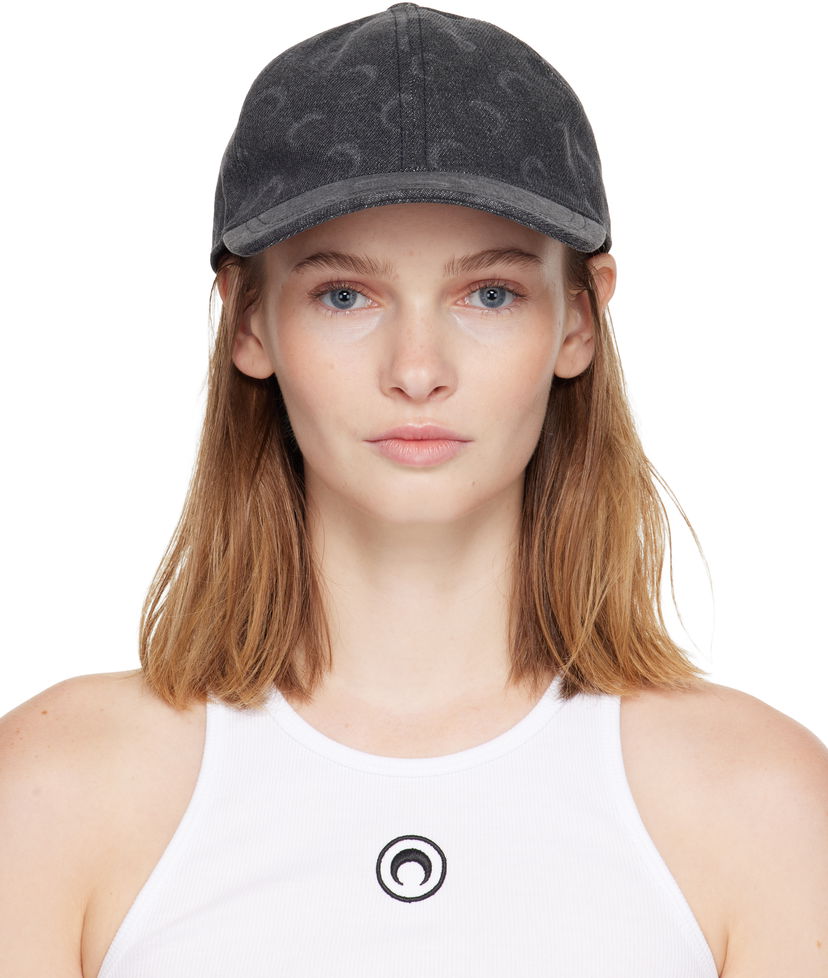 Keps Marine Serre Moon Laser Denim Baseball Cap Grå | UHG048ACDEN0006