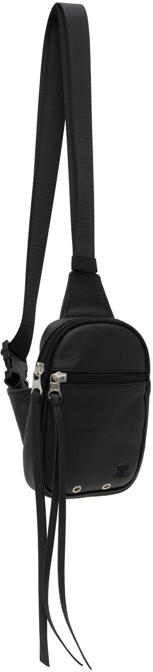 Midjeväska Courrèges Leather Pouch With Zipper Svart | 124GSA093CV0016, 4