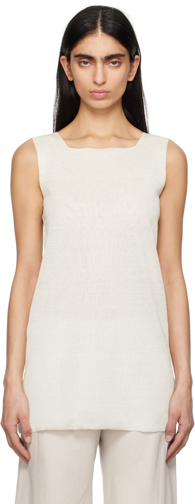 Linne The Row The Row Jaylen Square Neck Tank Top Vit | 8682-Y889