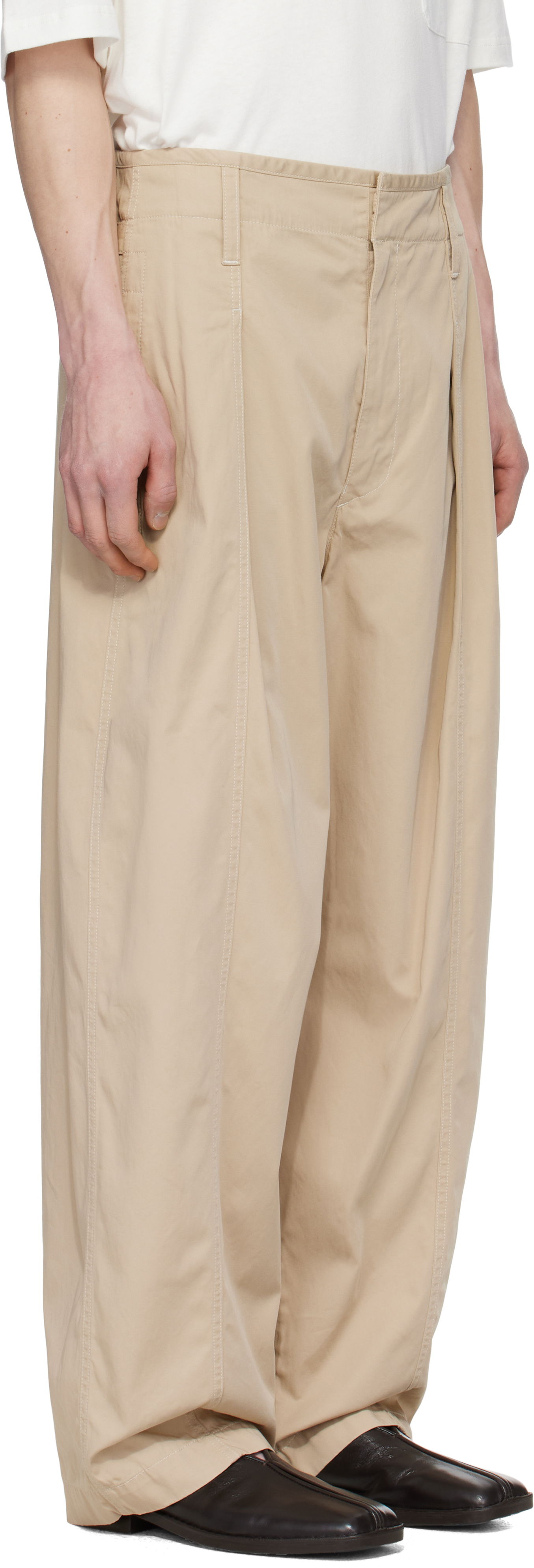 Byxor LEMAIRE Lemaire Maxi Pleated Trousers Beige | PA1202 LF1352, 1