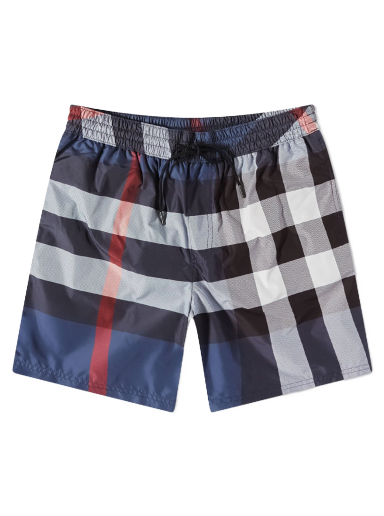 Badkläder Burberry Guildes Oversize Check Swim Short Mörkblå | 8013879-A5805