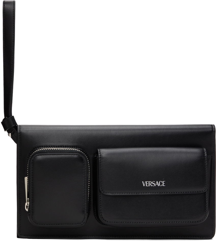 Handväska Versace Black Cargo Trifold Pouch Svart | 1014444_1A08027, 0